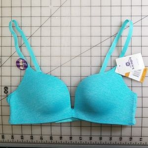 b.tempt'd marl blue wireless push up bra